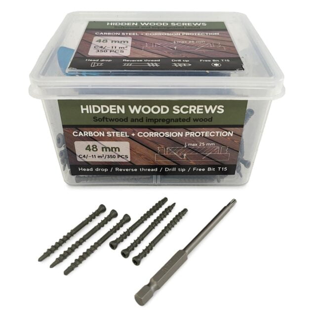 Samorezy dlya terrasy Hidden Wood Screws C4 48 mm 350 sht