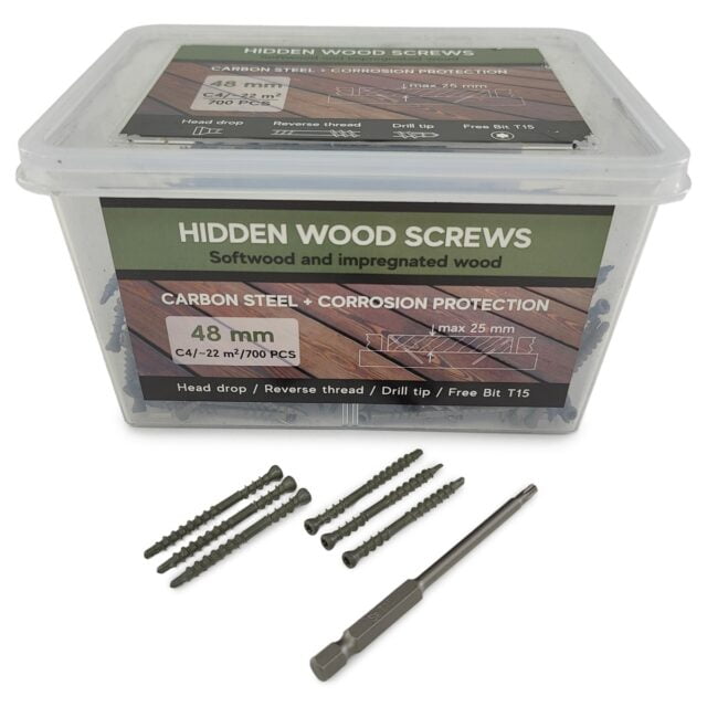 Samorezy dlya terrasy Hidden Wood Screws C4 48 mm 700 sht