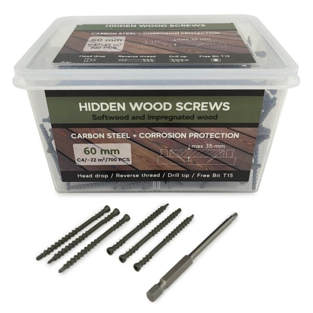 Samorezy dlya terrasy Hidden Wood Screws C4 60 mm 700 sht