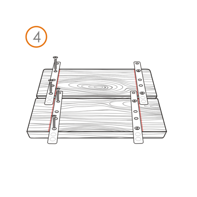 Схема крепежа для террасной доски RanFix ПЛАСТИНА 190мм без стопора
