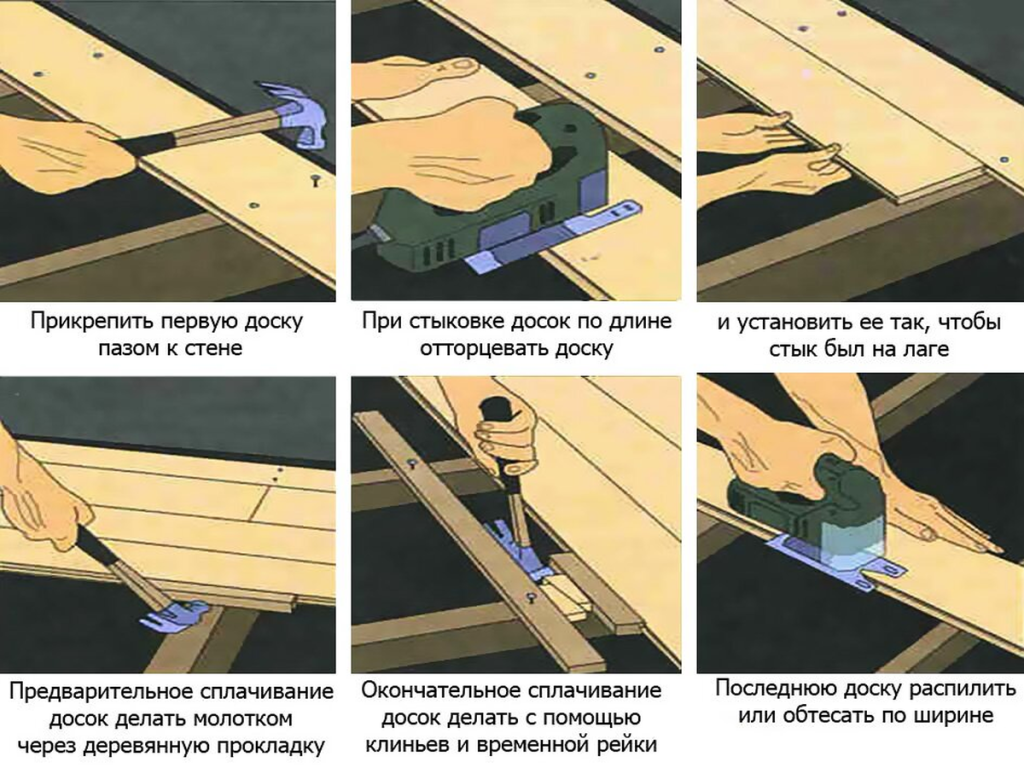 Инструкция по монтажу массивной половой доски шип-паз на лаги в картинках