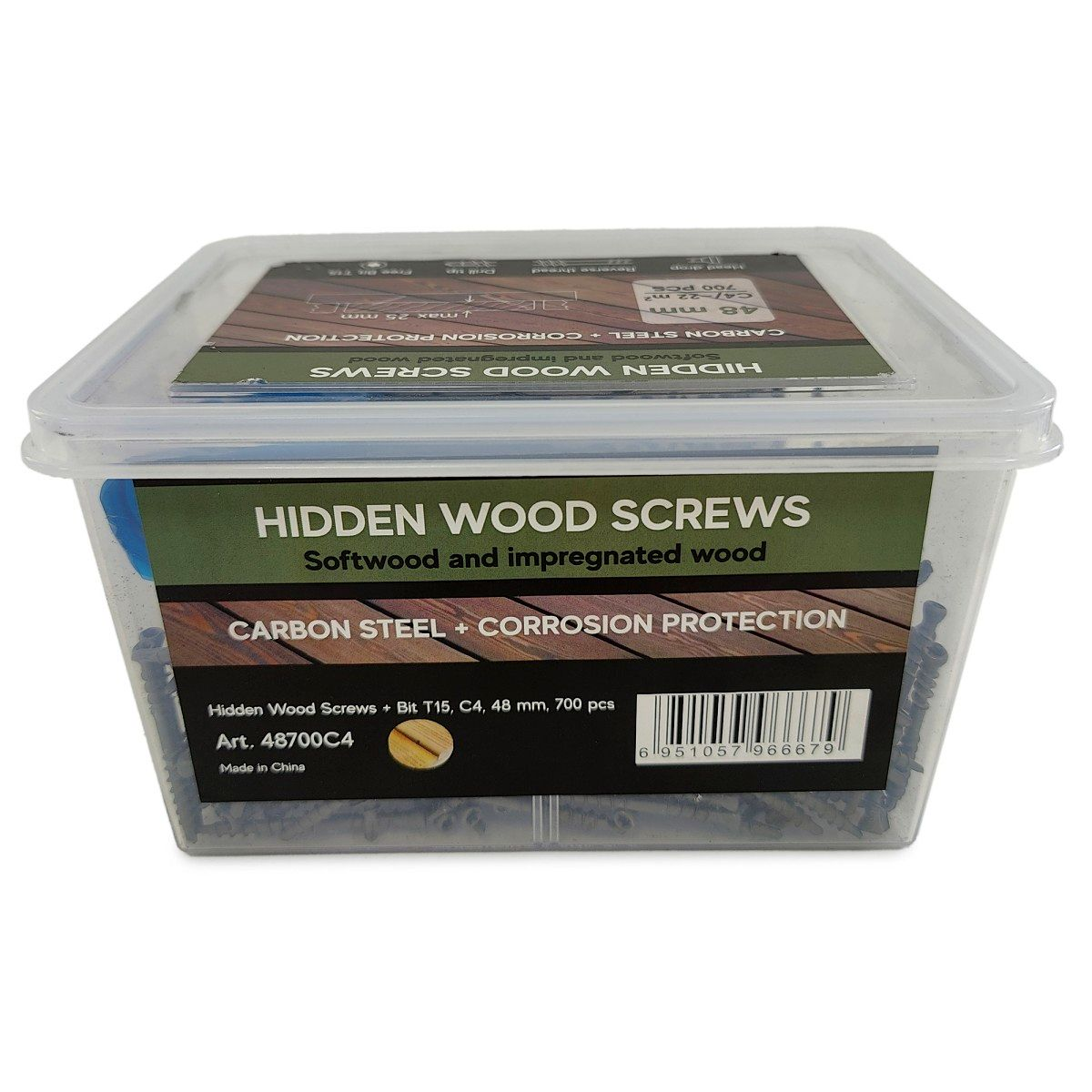Саморезы для скрытого монтажа планкена и террасной доски Finka Hidden Deck Screws из нержавеющей стали A2 48 мм, упаковка 700 штук