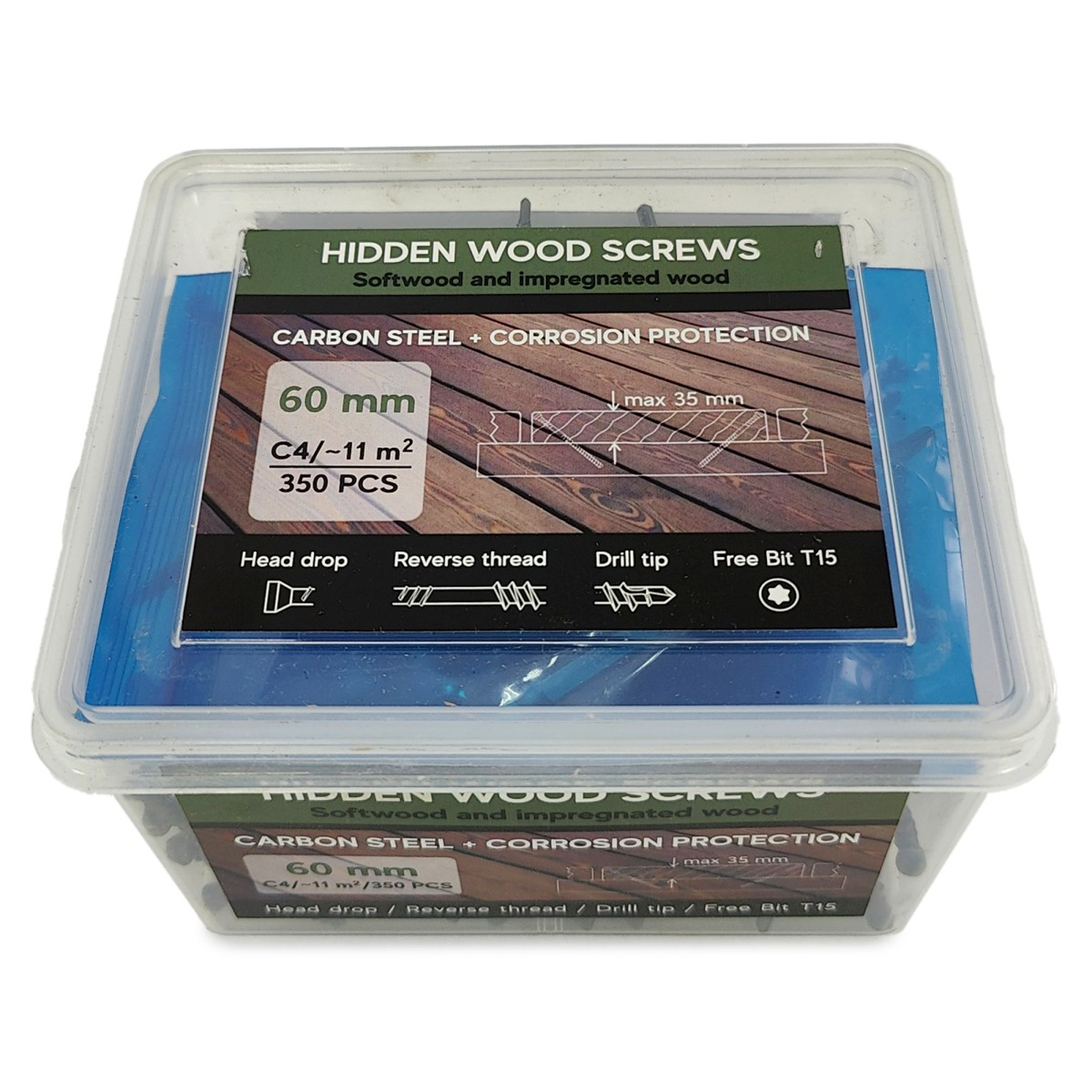 1. Саморезы для скрытого монтажа Finka Hidden Deck Screws 4,1x60 мм (350 шт