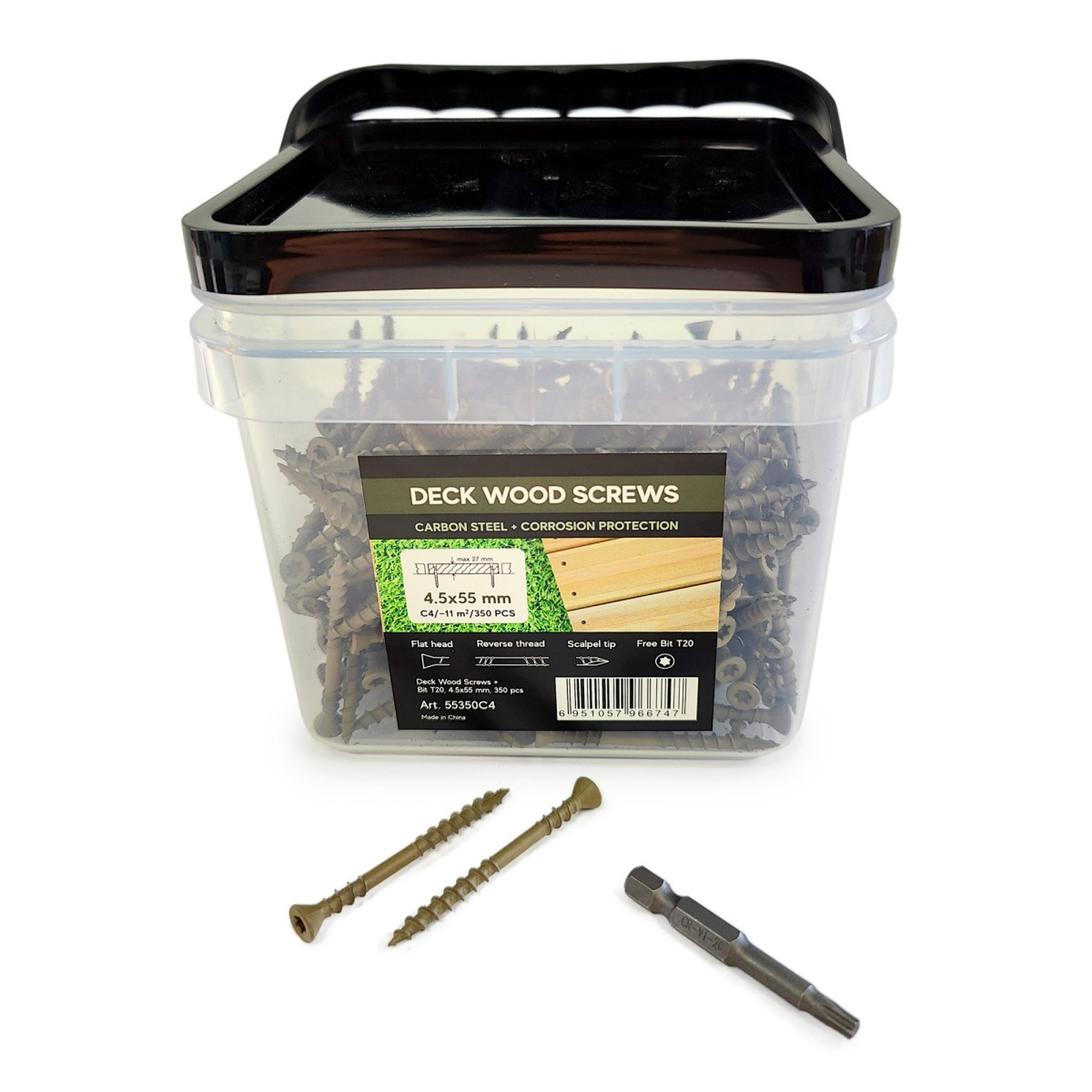 Саморезы для террасной доски Finka Deck Screws C4 4,5x55 мм – надежное крепление для открытых конструкций