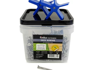 Саморезы из нержавеющей стали А2 Finka Deck Screws A2 4,2x41 мм T20 (350 шт.) – надежный крепеж для фасадов и террас