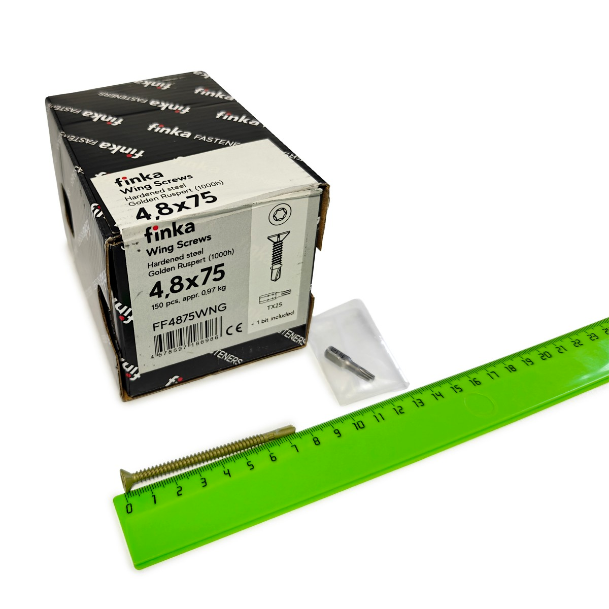 Саморезы/шурупы 75мм дерево-металл для монтажа доски Finka Wing Screws